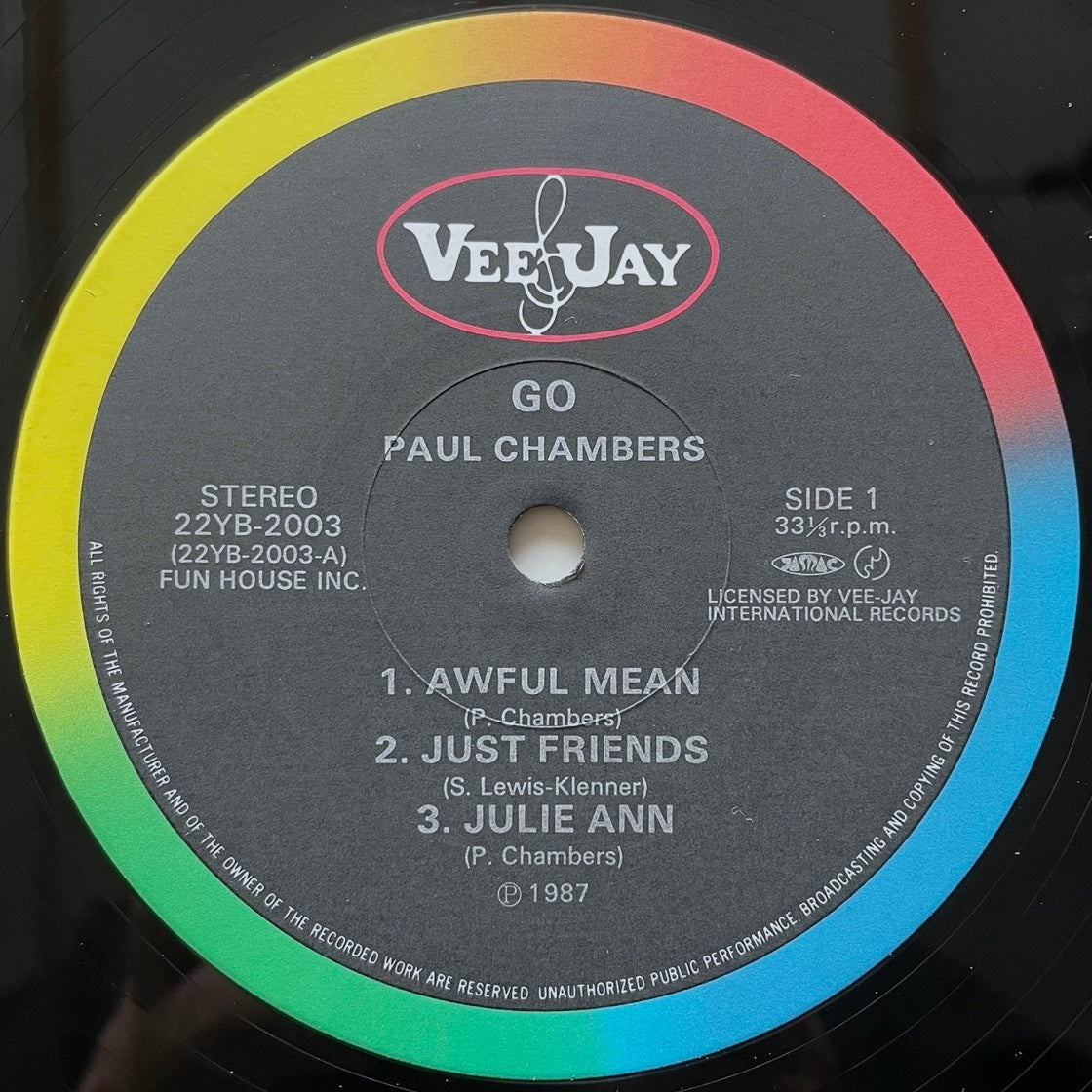 PAUL CHAMBERS / GO on Vee Jay - Japan LP 22YB-2003