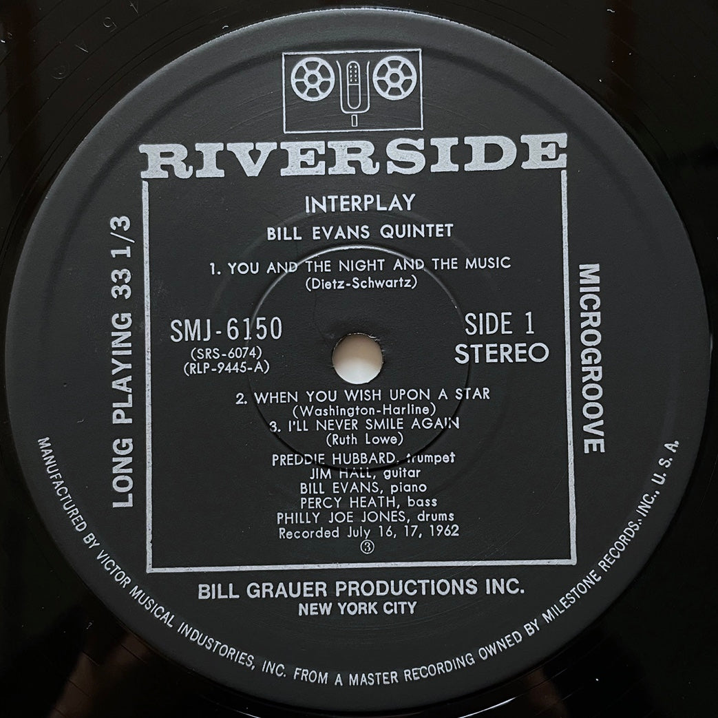 BILL EVANS QUINTET / INTERPLAY on Riverside - Japan LP SMJ-6150 obi