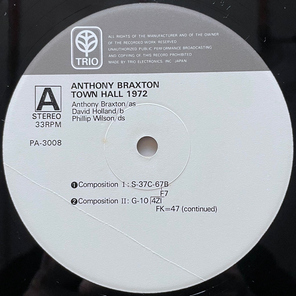 ANTHONY BRAXTON / TOWN HALL 1972 (2LP) - Japan Trio Original LP PA-3008/9