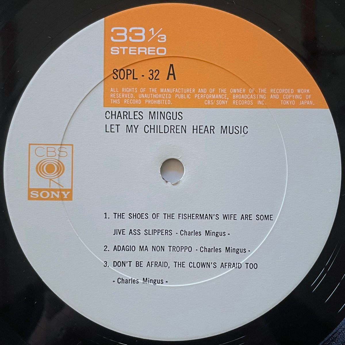 CHARLES MINGUS / LET MY CHILDREN HEAR MUSIC - Japan CBS/SONY LP SOPL-32