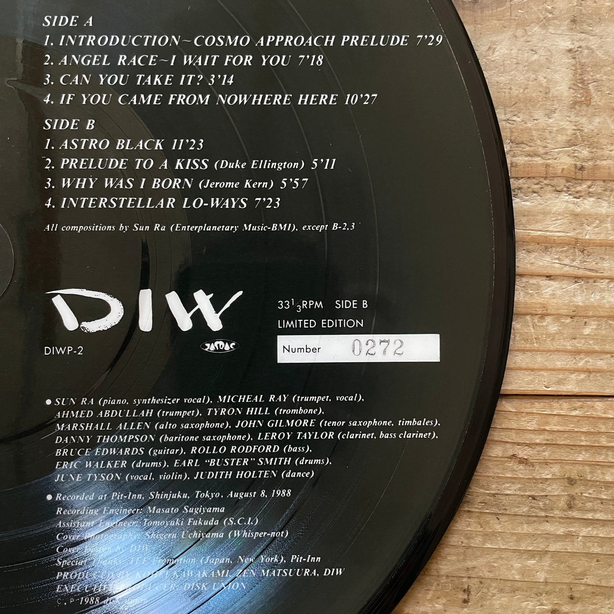 SUN RA ARKESTRA / LIVE AT PIT-INN, TOKYO 1988 - Japan DIW Original Picture Disc LP DIWP-2