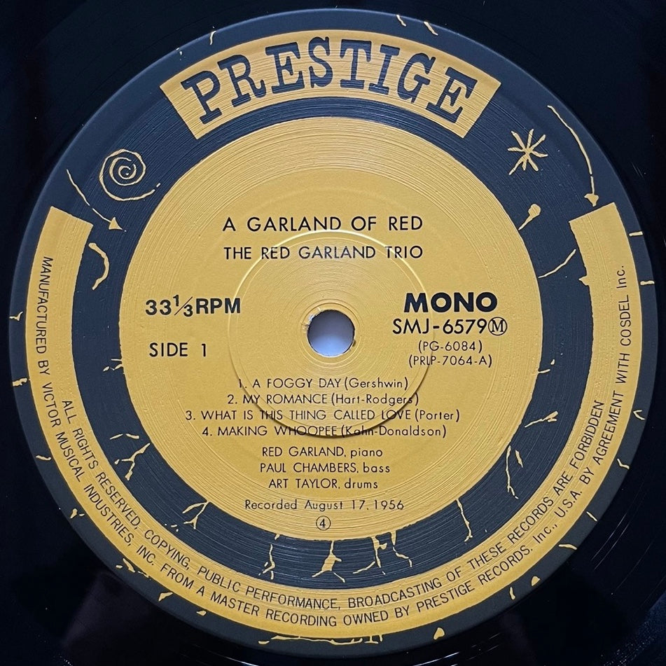 RED GARLAND TRIO / A GARLAND OF RED on Prestige - Japan MONO LP SMJ-6579