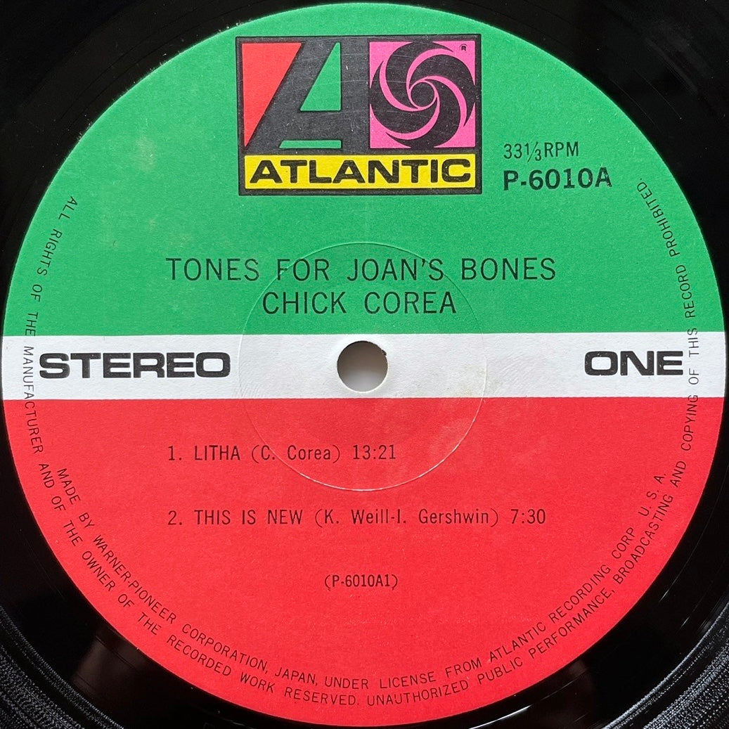 CHICK COREA / TONES FOR JOAN'S BONES on Vortex - Japan Atlantic LP Woody Shaw P-6010A obi