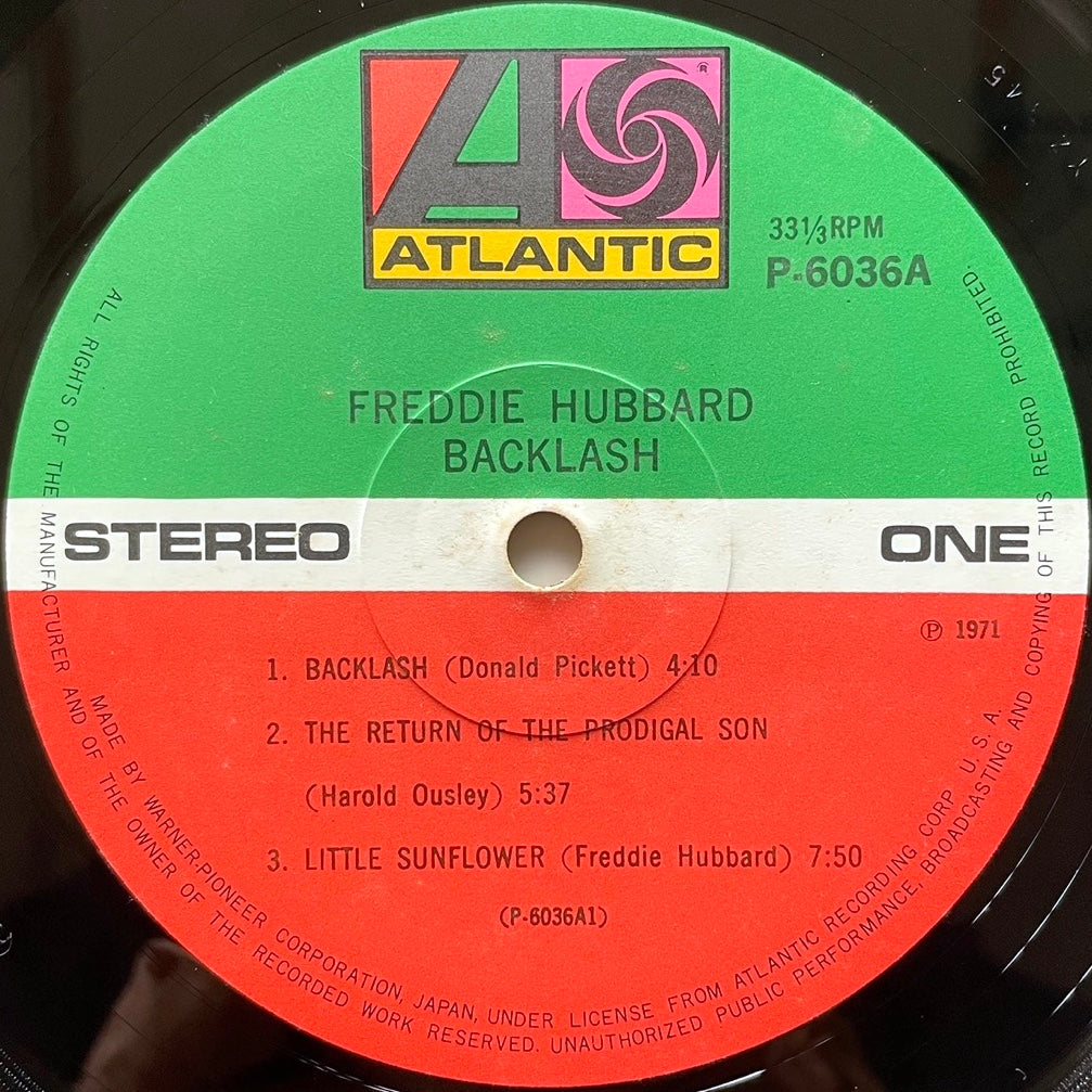 FREDDIE HUBBARD / BACKLASH on Atlantic - Japan LP P-6036A obi