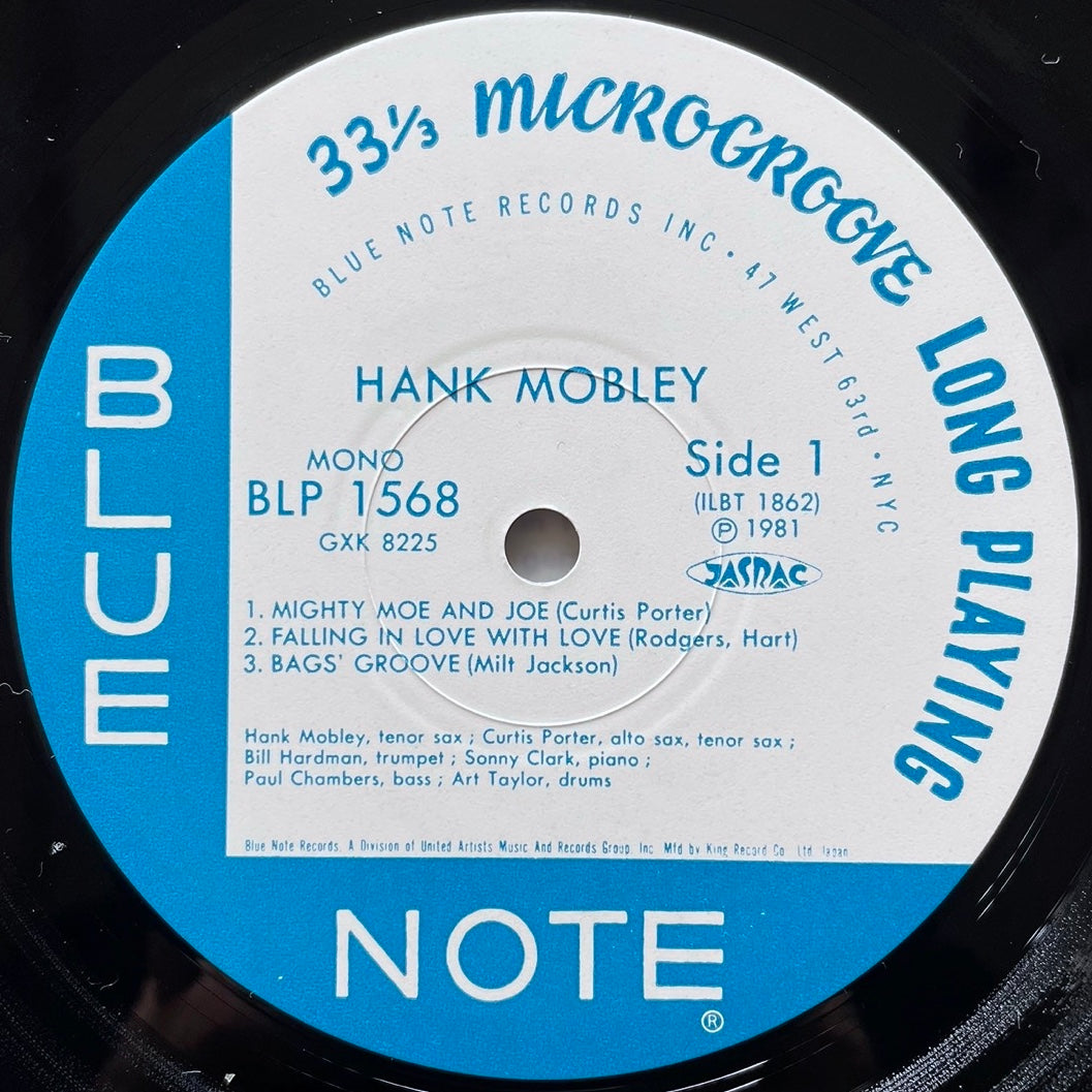 HANK MOBLEY / BLP 1568 on Blue Note - Japan King MONO LP NM GXK-8225