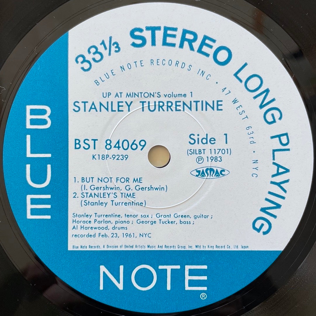 STANLEY TURRENTINE / UP AT MINTON'S VOL.1 on Blue Note - Japan King LP K18P-9239