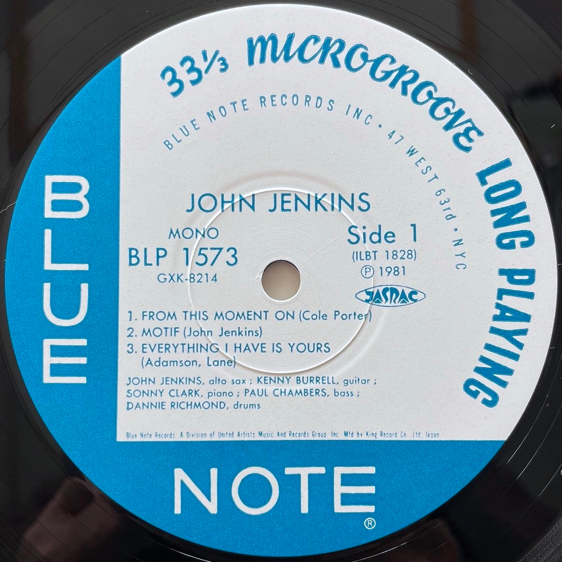 JOHN JENKINS - KENNY BURRELL on Blue Note BLP 1573 - Japan King LP GXK-8214