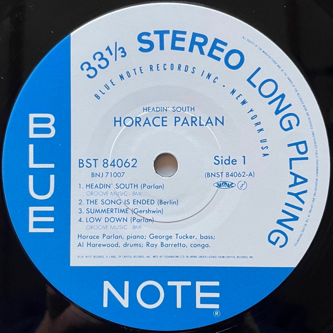 HORACE PARLAN / HEADIN' SOUTH on Blue Note - Japan LP NM BNJ71007