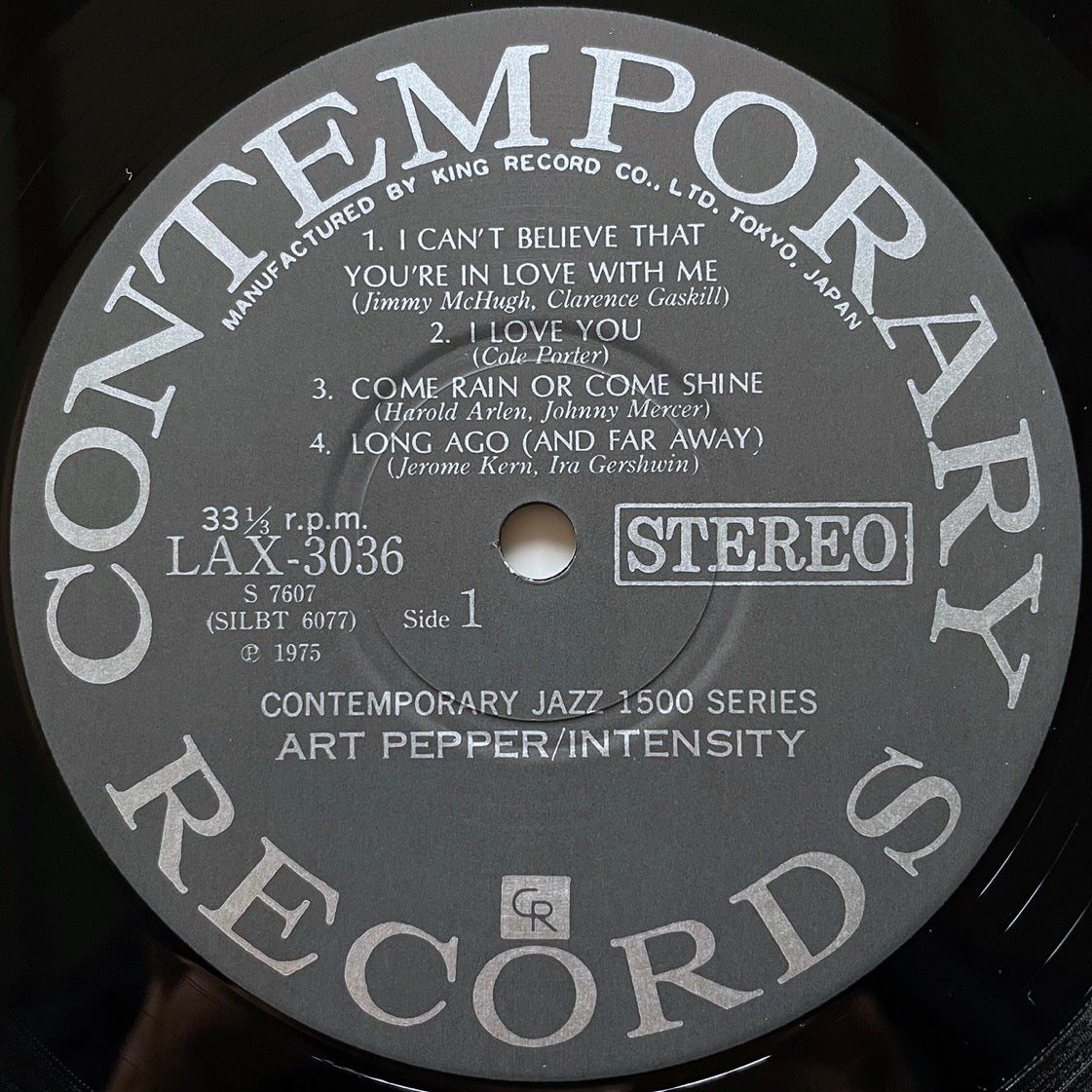 ART PEPPER / INTENSITY on Contemporary - Japan King LP NM LAX-3036
