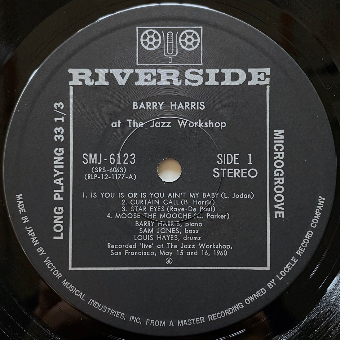 BARRY HARRIS TRIO / AT THE JAZZ WORKSHOP on Riverside - Japan LP SMJ-6123