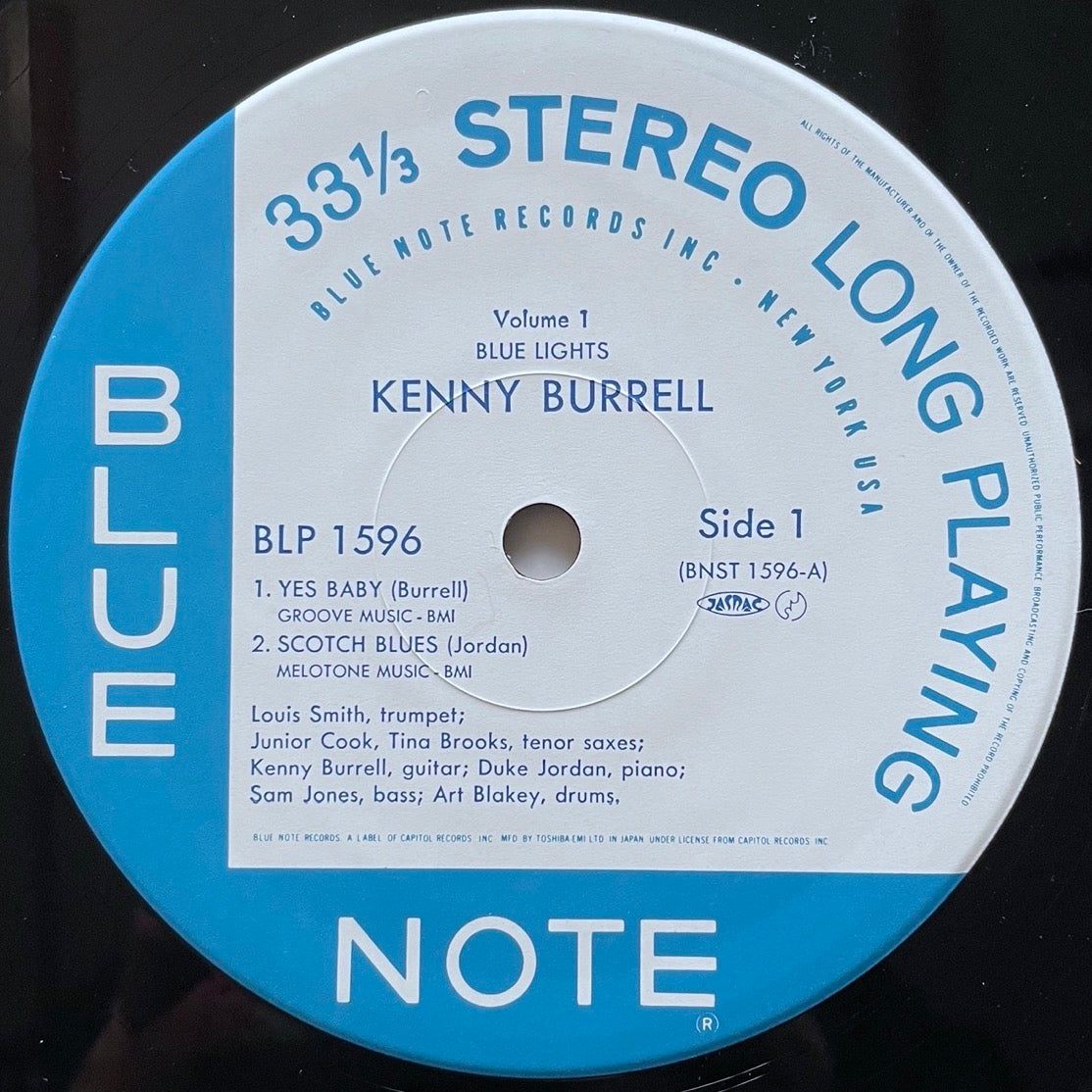 KENNY BURRELL / BLUE LIGHTS VOL.1 on Blue Note - Japan LP NM BLP1596