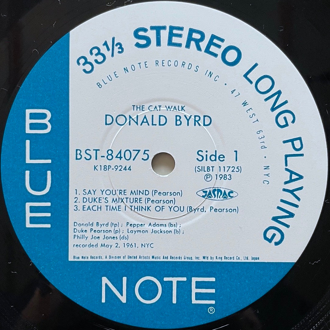 DONALD BYRD / THE CAT WALK on Blue Note - Japan King LP K18P-9244