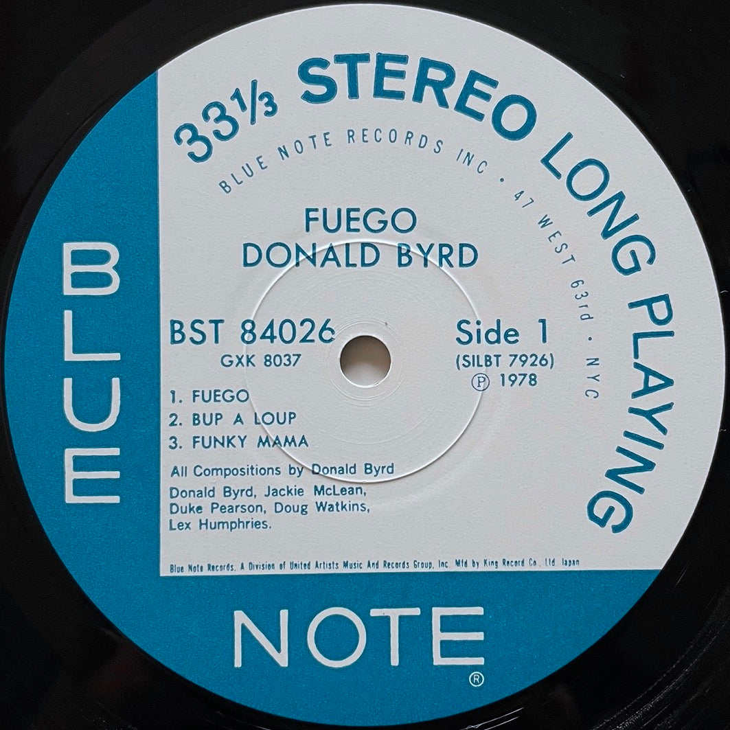 DONALD BYRD / FUEGO on Blue Note - Japan King LP NM GXK-8037