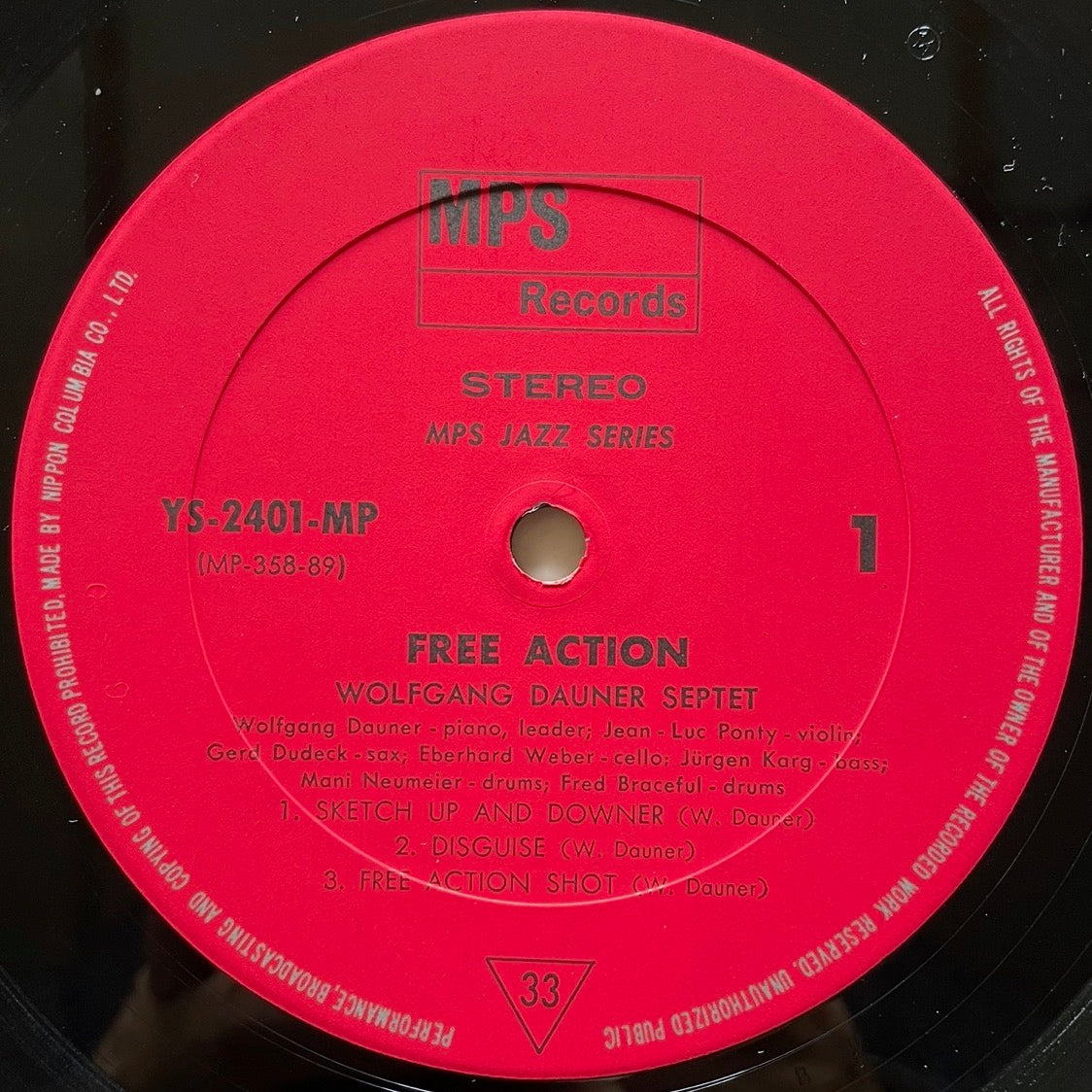 WOLFGANG DAUNER / FREE ACTION on German MPS - Japan GF LP YS-2401-MP obi