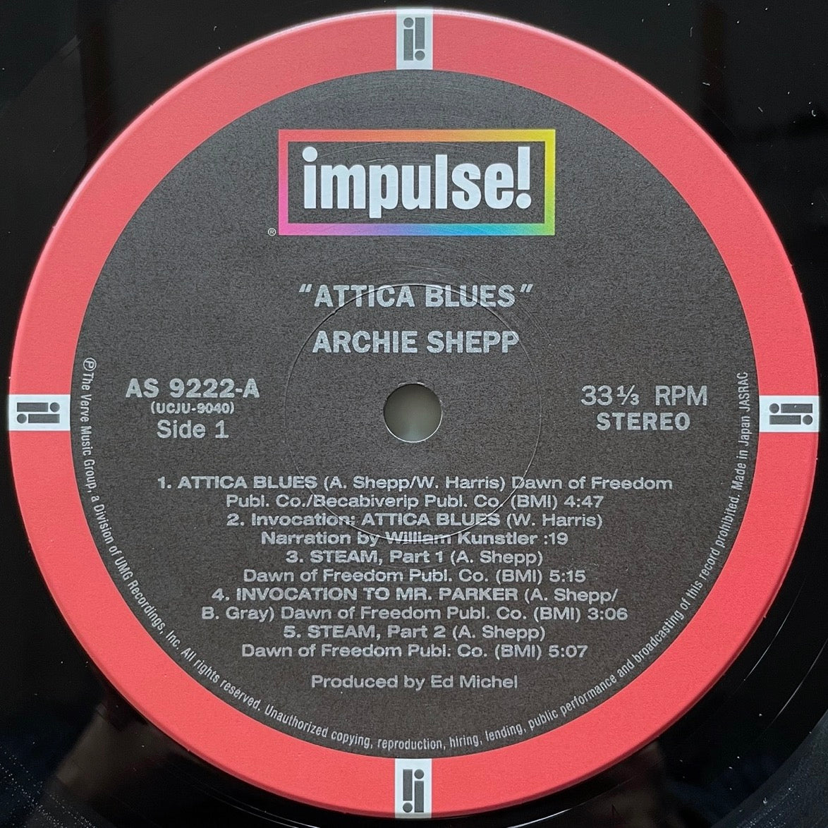 ARCHIE SHEPP / ATTICA BLUES on Impulse - Japan 180g Heavy Vinyl GF NM UCJU-9040