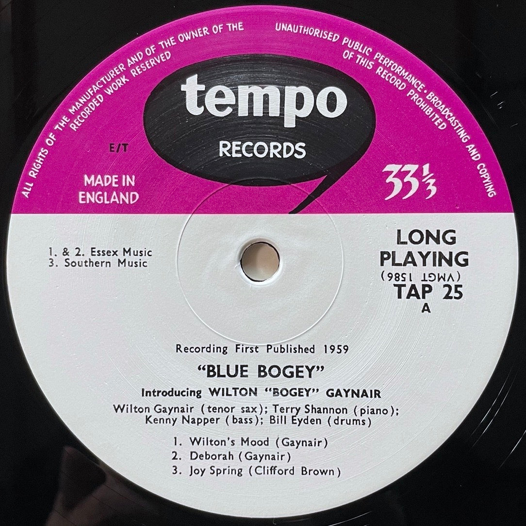 WILTON BOGEY GAYNAIR / BLUE BOGEY on UK Tempo - Japan Heavy Vinyl LP TAP25