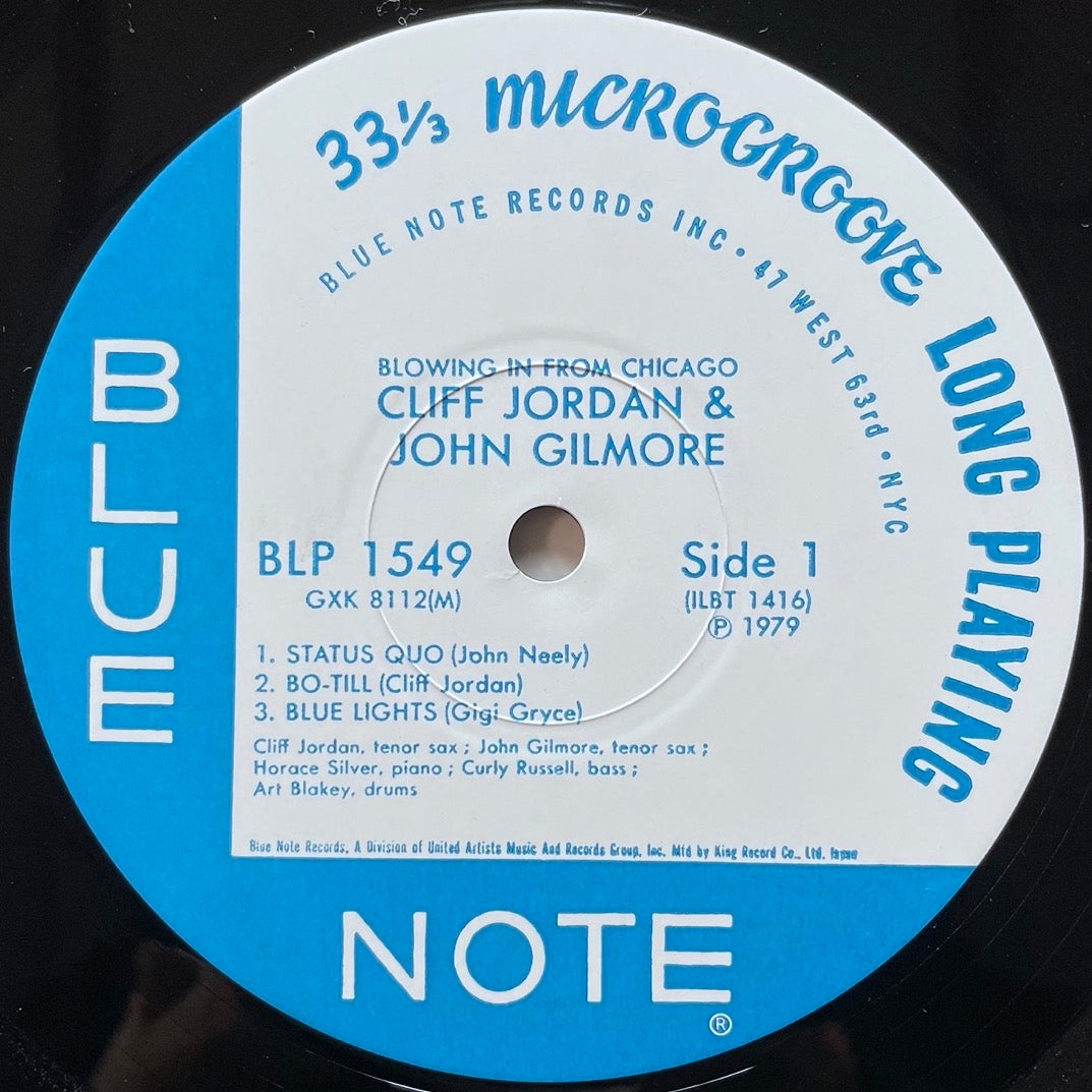 CLIFF JORDAN AND JOHN GILMORE / BLOWING IN FROM CHICAGO on Blue Note BLP 1549 - Japan King LP GXK-8112