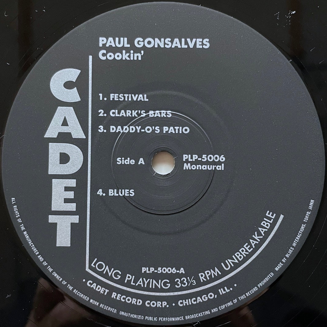 PAUL GONSALVES / COOKIN' on Argo - Japan MONO LP PLP-5006