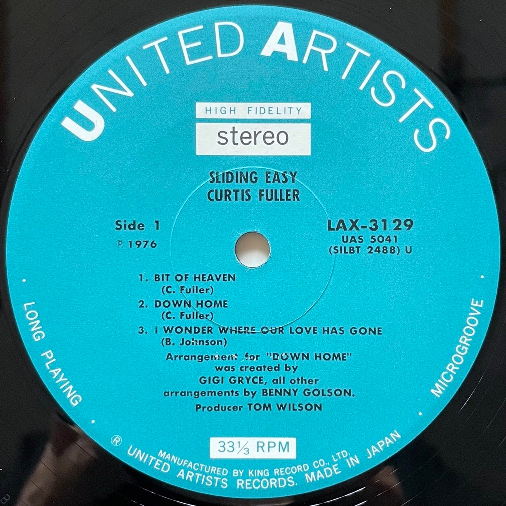 CURTIS FULLER SEXTET / SLIDING EASY on United Artists - Japan LP NM LAX-3129 obi