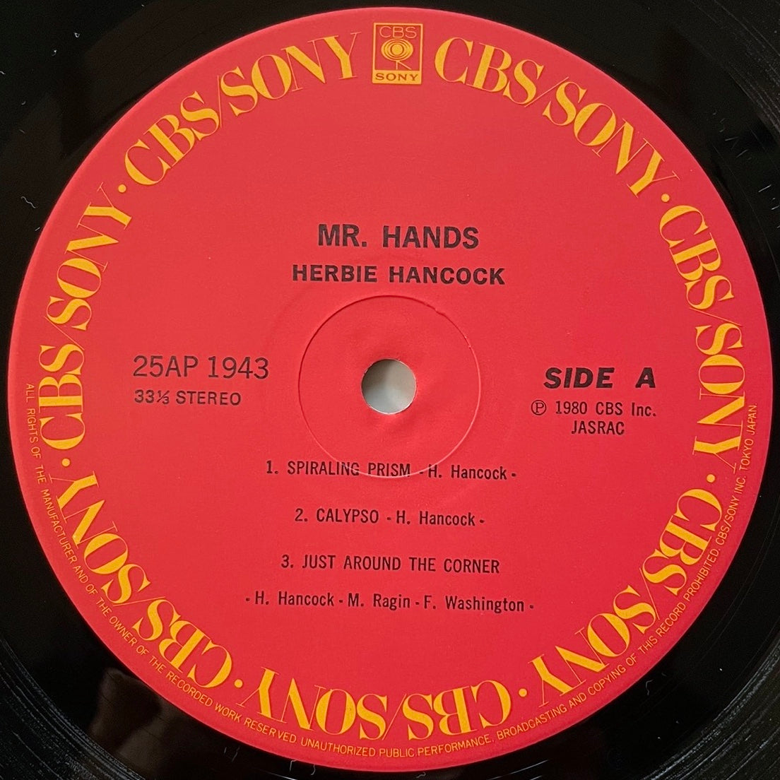 HERBIE HANCOCK / MR. HANDS on CBS/SONY - Japan LP NM 25AP 1943