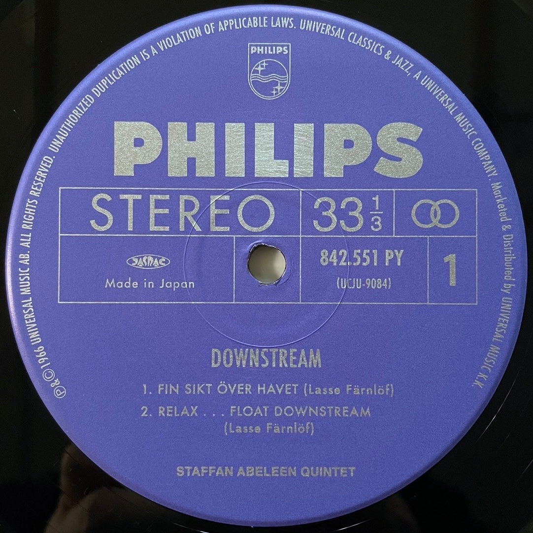 STAFFAN ABELEEN QUINTET / DOWNSTREAM on Swedish Philips - Japan Heavy Vinyl NM UCJU-9084 obi