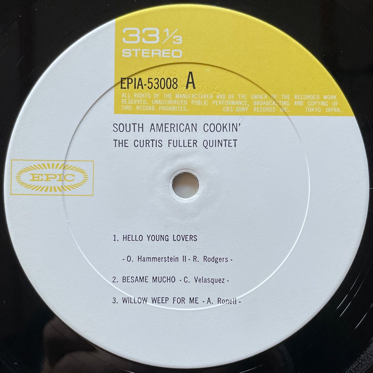 CURTIS FULLER QUINTET feat. ZOOT SIMS / SOUTH AMERICAN COOKIN' on Epic - Japan LP ECPM-90