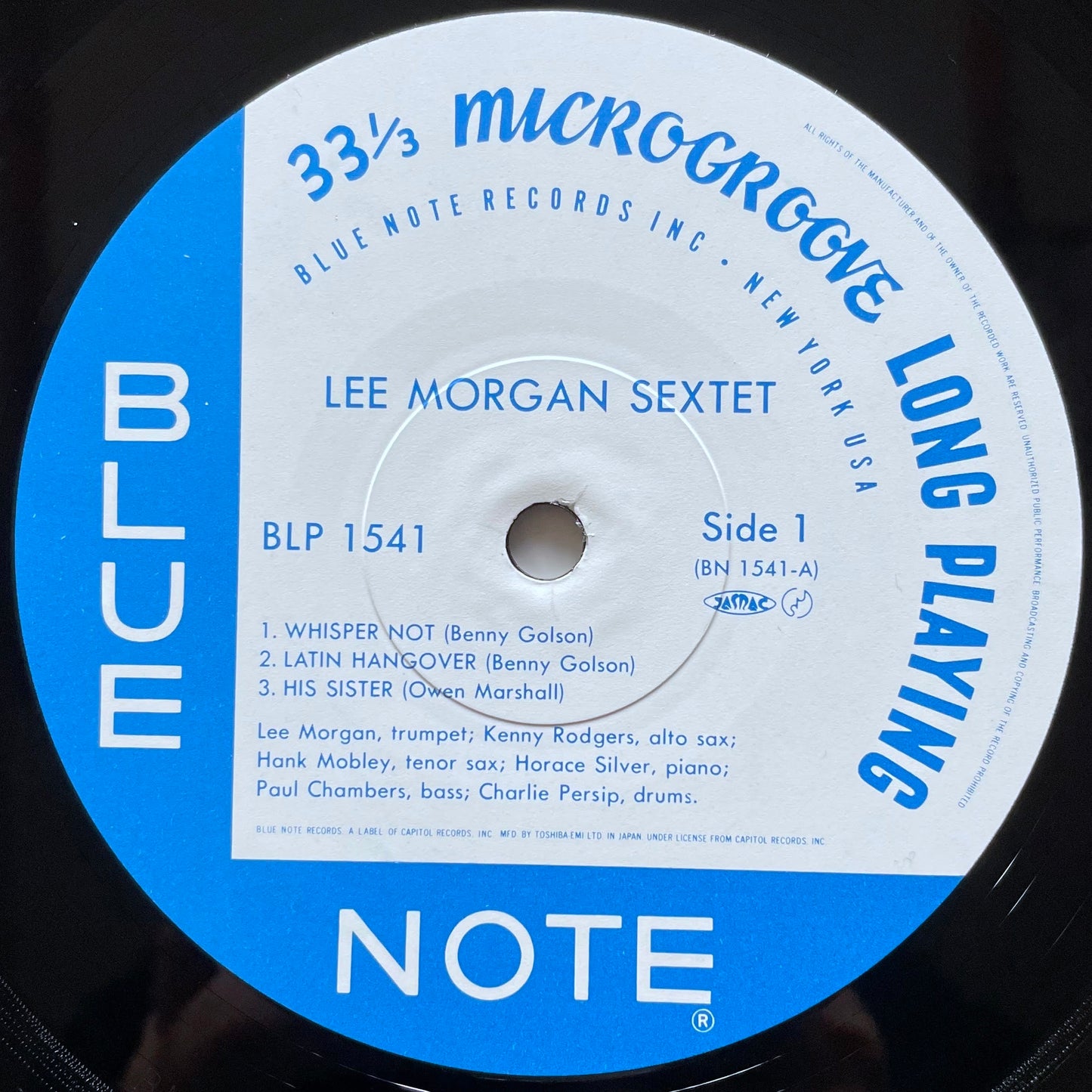 LEE MORGAN SEXTET on Blue Note - Japan MONO LP NM BLP-1541