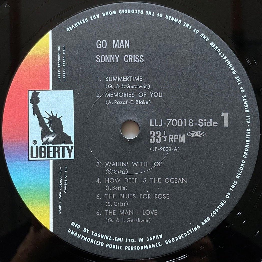 SONNY CRISS / GO MAN! on Imperial - Japan Liberty LP LLJ-70018