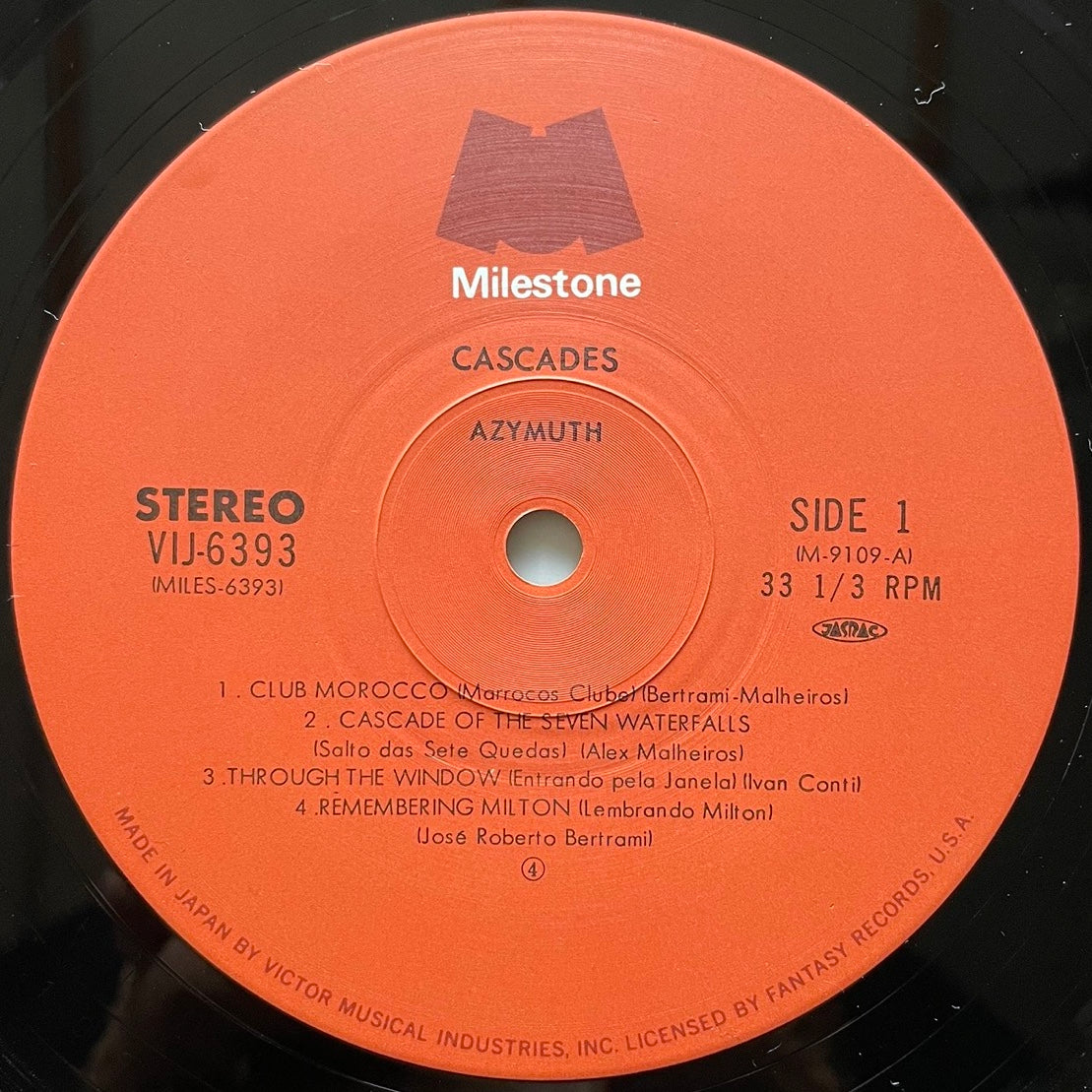 AZYMUTH / CASCADES on Milestone - Japan LP NM VIJ-6393 obi