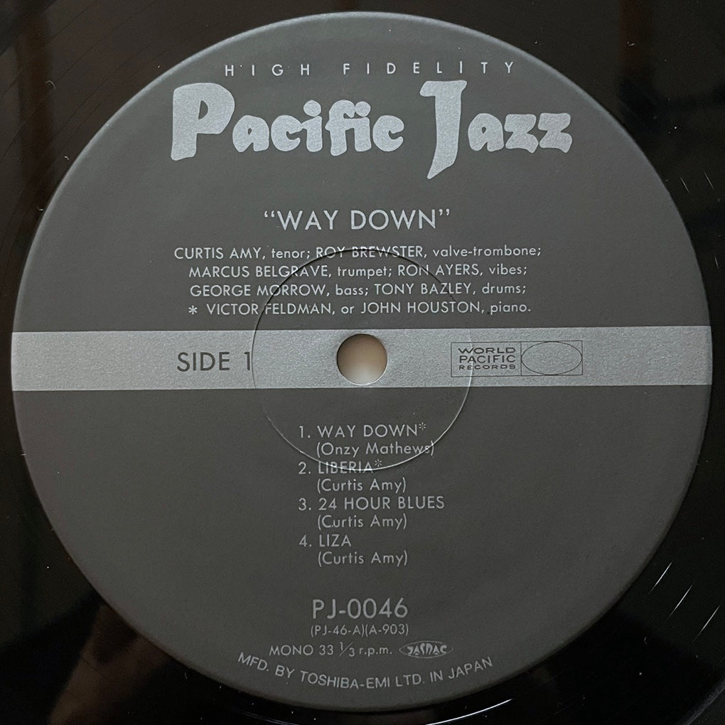 CURTIS AMY / WAY DOWN on Pacific Jazz - Japan MONO LP NM Marcus Belgrave PJ-0046 obi