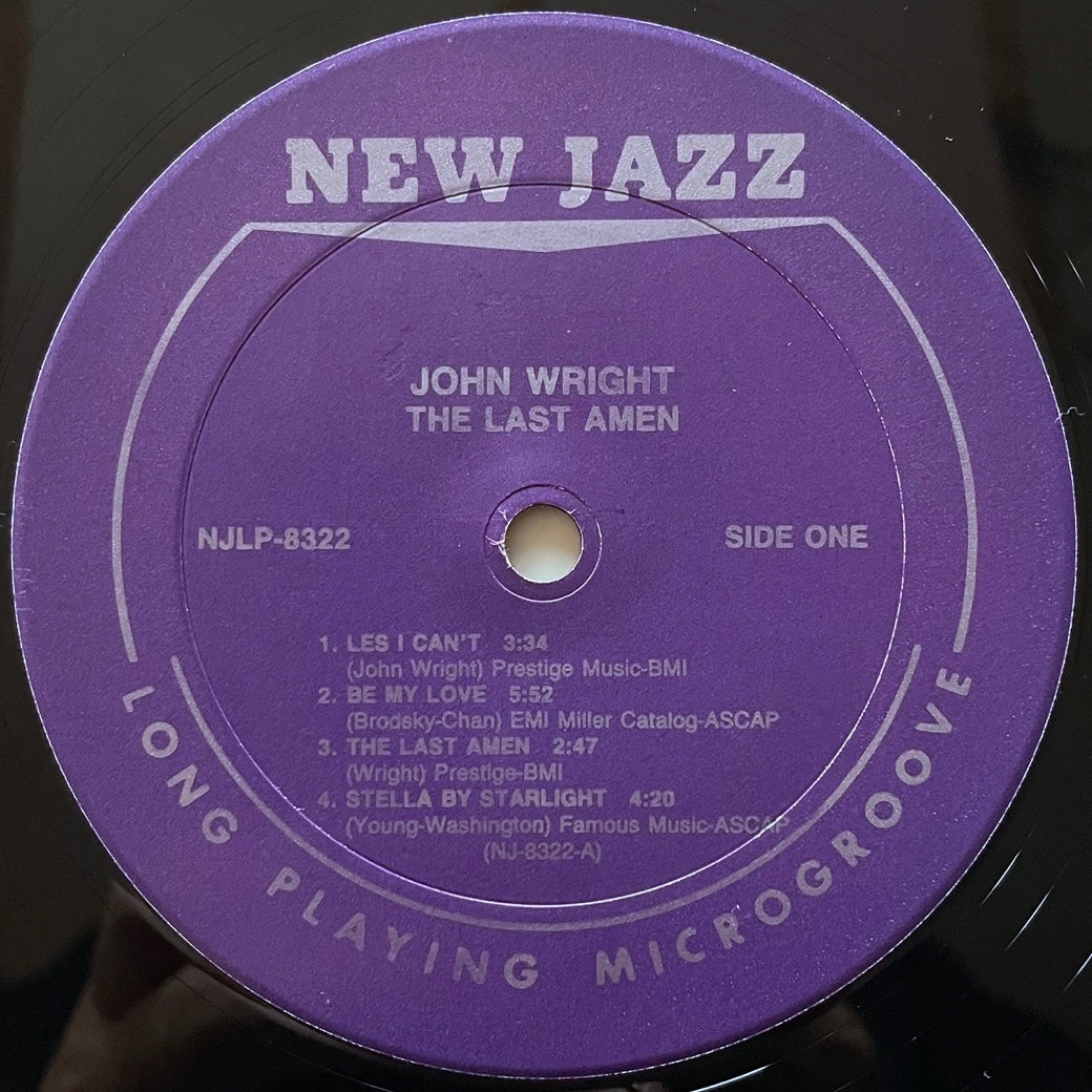 JOHN WRIGHT / THE LAST AMEN on NEW JAZZ - Japan LP NM WWLJ-7029