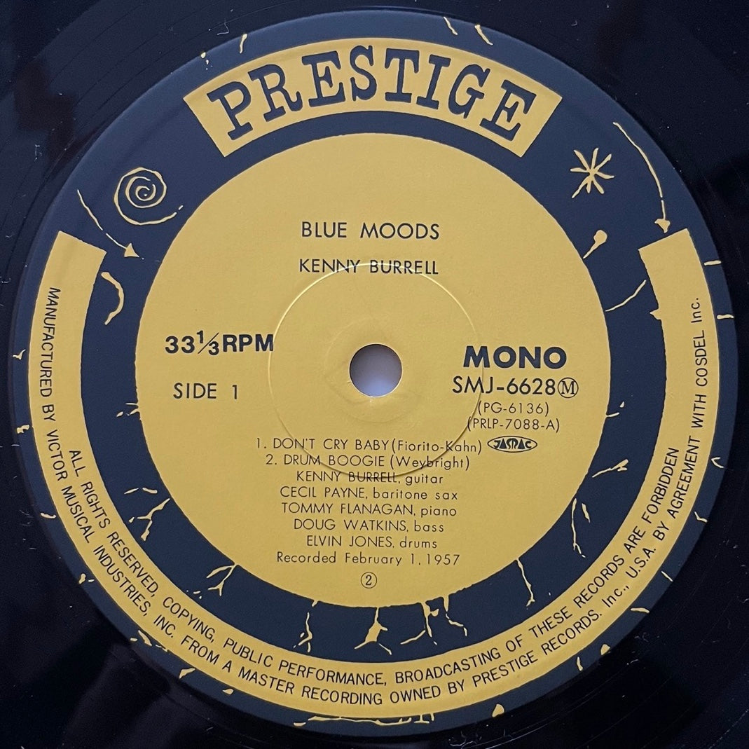 KENNY BURRELL / BLUE MOODS on Prestige - Japan MONO LP SMJ-6628
