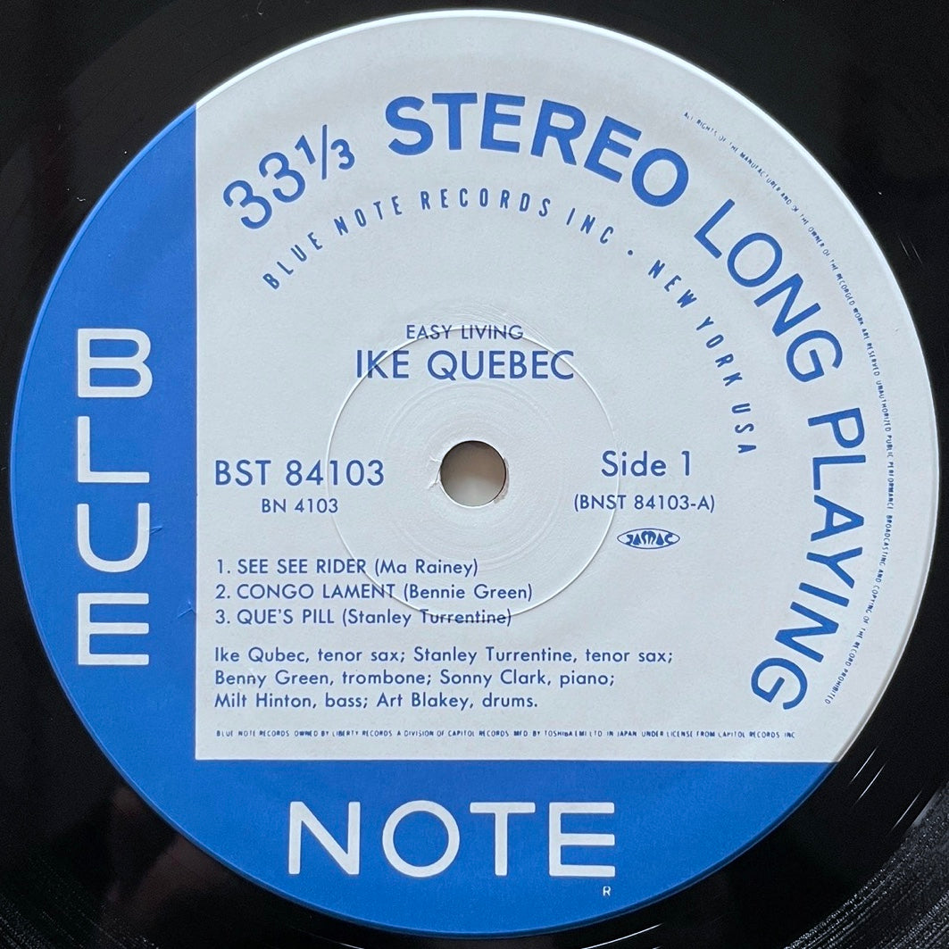 IKE QUEBEC / EASY LIVING on Blue Note - Japan LP NM BN4103 obi