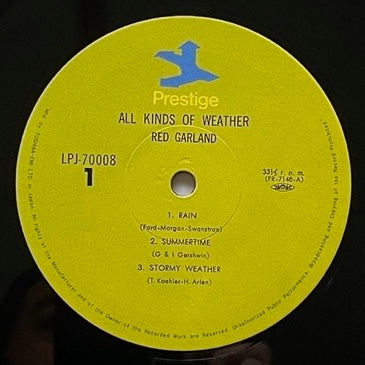 RED GARLAND TRIO / ALL KINDS OF WEATHER on Prestige - Japan LP LPJ-70008