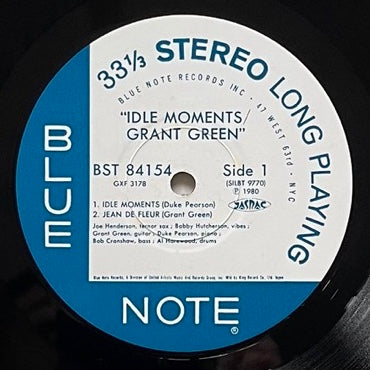 GRANT GREEN / IDLE MOMENTS on Blue Note - Japan King LP GXF-3178