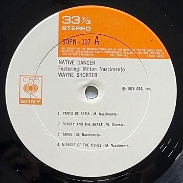 WAYNE SHORTER feat. MILTON NASCIMENTO / NATIVE DANCER - Japan CBS/SONY NM LP SOPN-137
