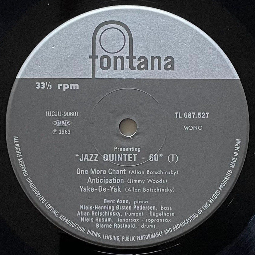 JAZZ QUINTET 60 / PRESENTING on Danish Fontana - Japan Heavy Vinyl reissue NM UCJU-9060 obi