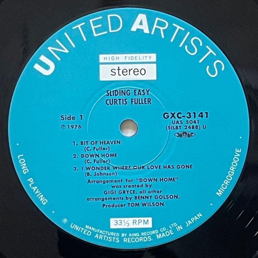 CURTIS FULLER SEXTET / SLIDING EASY on United Artists - Japan LP NM GXC-3141