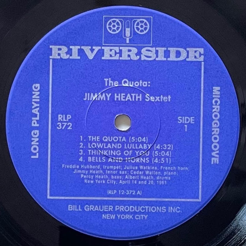 JIMMY HEATH SEXTET / THE QUOTA on Riverside - Japan LP NM VIJJ-30019 obi