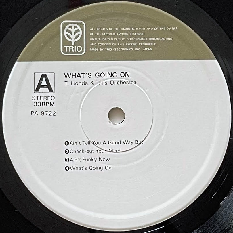 T. HONDA / WHAT'S GOING ON - Japan Trio NM LP PA-9722 Funk Soul Jazz