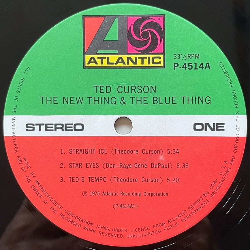 TED CURSON / THE NEW THING & THE BLUE THING on Atlantic - Japan LP Bill Barron P-4514A