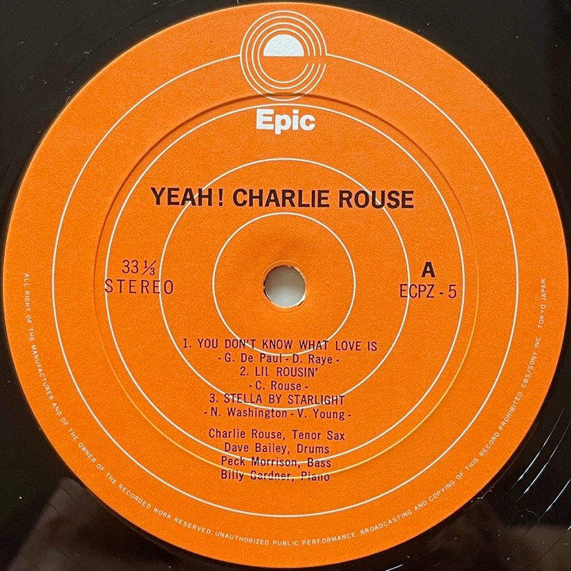 CHARLIE ROUSE / YEAH! on Epic - Japan LP ECPZ-5