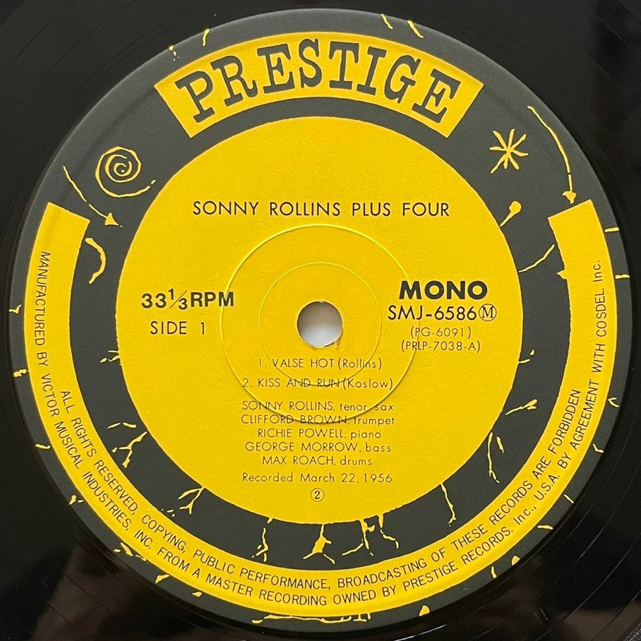 SONNY ROLLINS / PLUS 4 on Prestige - Japan MONO LP NM SMJ-6586