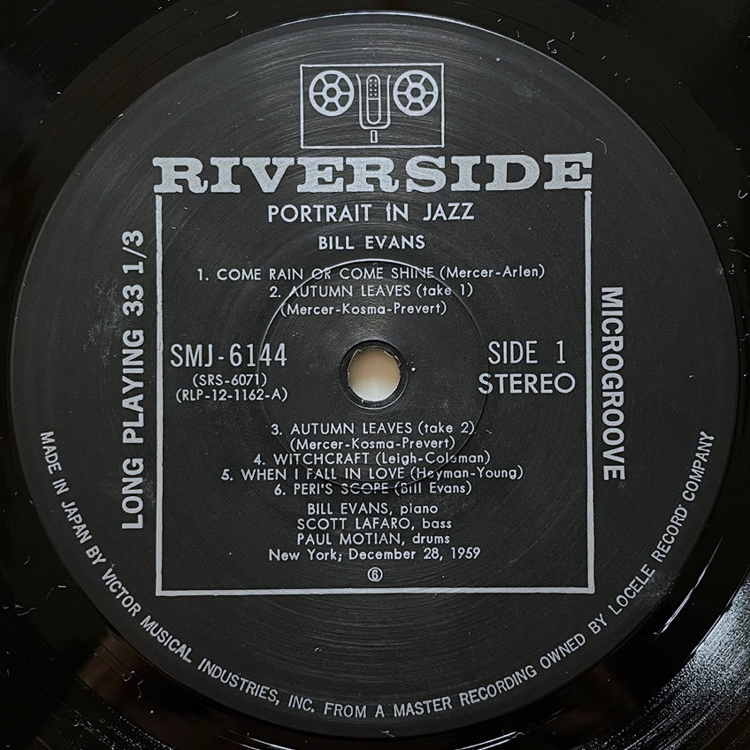 BILL EVANS TRIO / PORTRAIT IN JAZZ on Riverside - Japan LP SMJ-6144