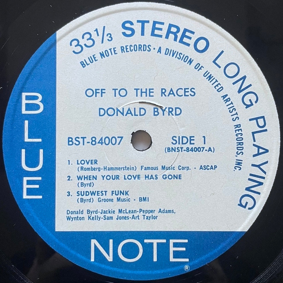 DONALD BYRD / OFF TO THE RACES - US BLUE NOTE UA STEREO LP BST-84007