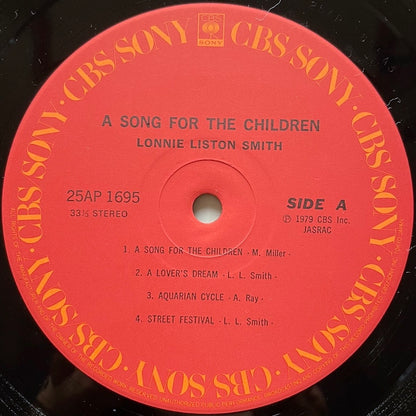 LONNIE LISTON SMITH / A SONG FOR THE CHILDREN - Japan CBS/SONY LP 25AP 1695 obi