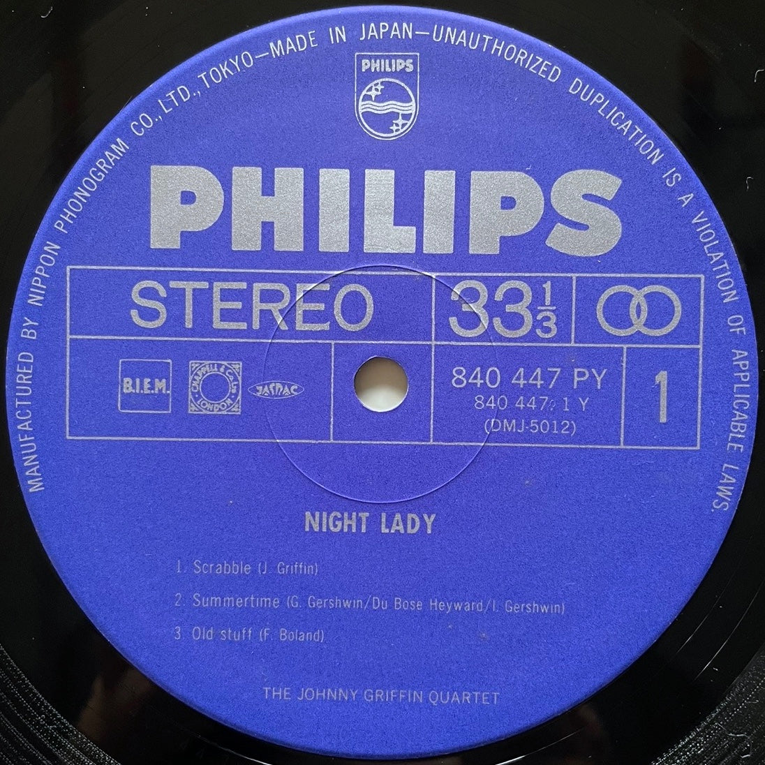 JOHNNY GRIFFIN QUARTET / NIGHT LADY on Dutch Philips - Japan LP NM DMJ-5012 obi