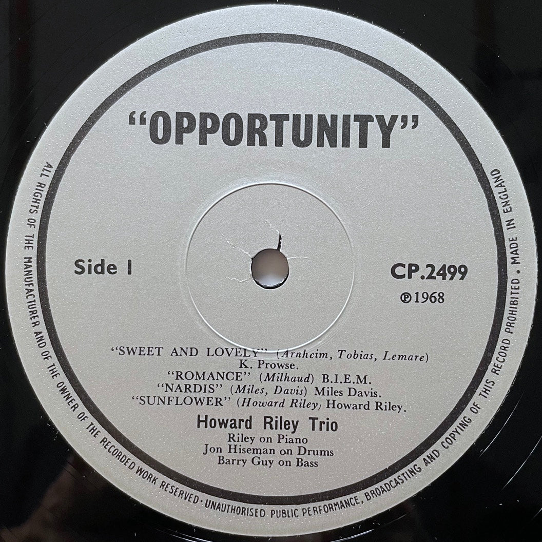 HOWARD RILEY TRIO / DISCUSSIONS on UK Opportunity - Heavy Vinyl reissue NM