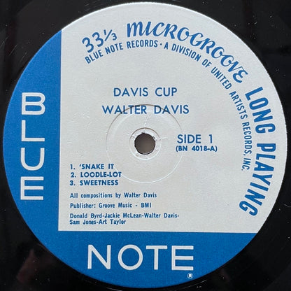 WALTER DAVIS JR. / DAVIS CUP - US Blue Note UA MONO LP BLP4018