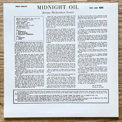 JEROME RICHARDSON SEXTET / MIDNIGHT OIL on New Jazz - Japan LP NM WWLJ-7051